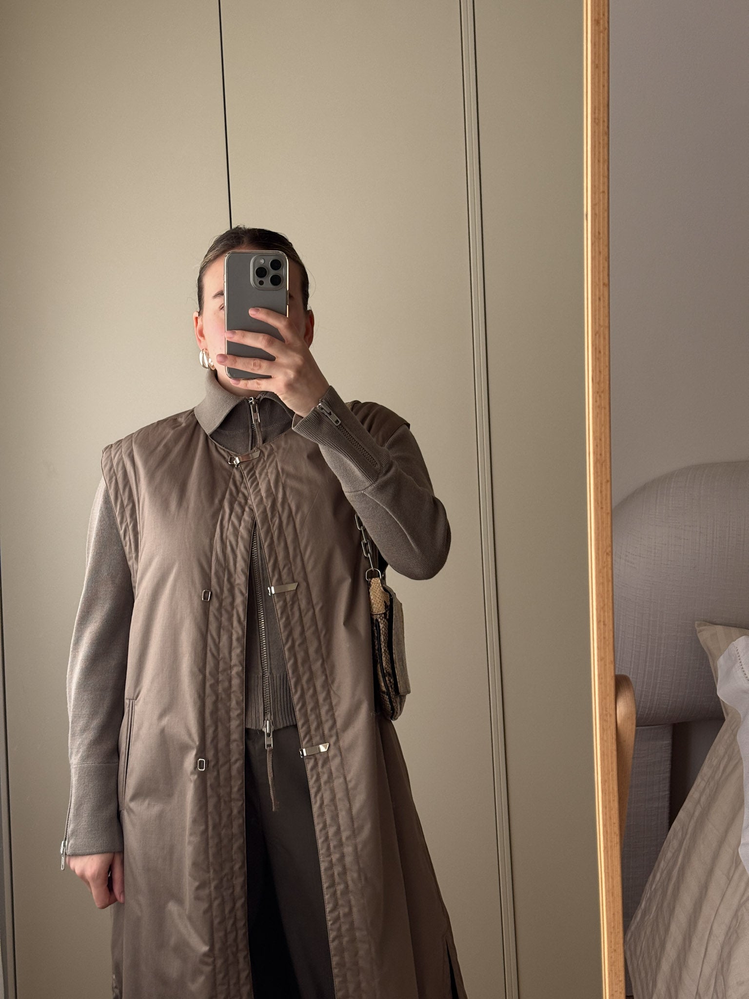 Quilted dove grey vest