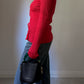 Viscose and cotton red cardigan