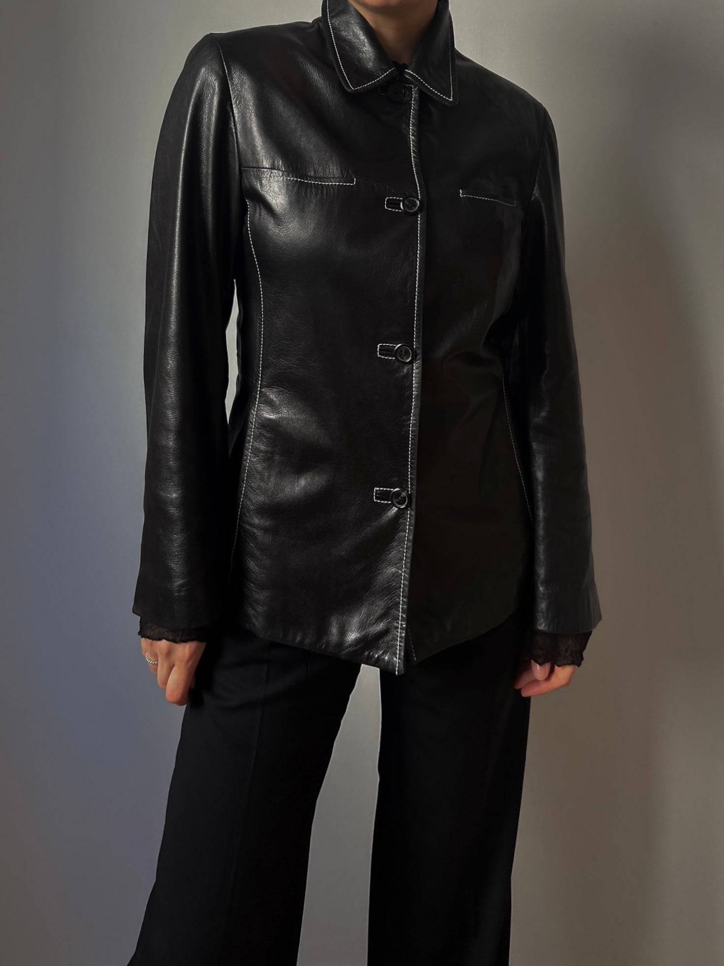 Real leather black jacket
