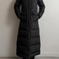 Real down black long puffer