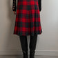 Pure wool pleated tartan skirt