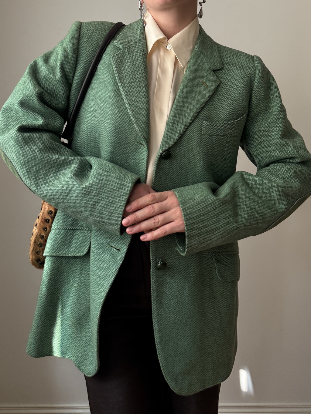 Pure wool green blazer