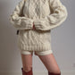 Pure wool embroidered ivory pull