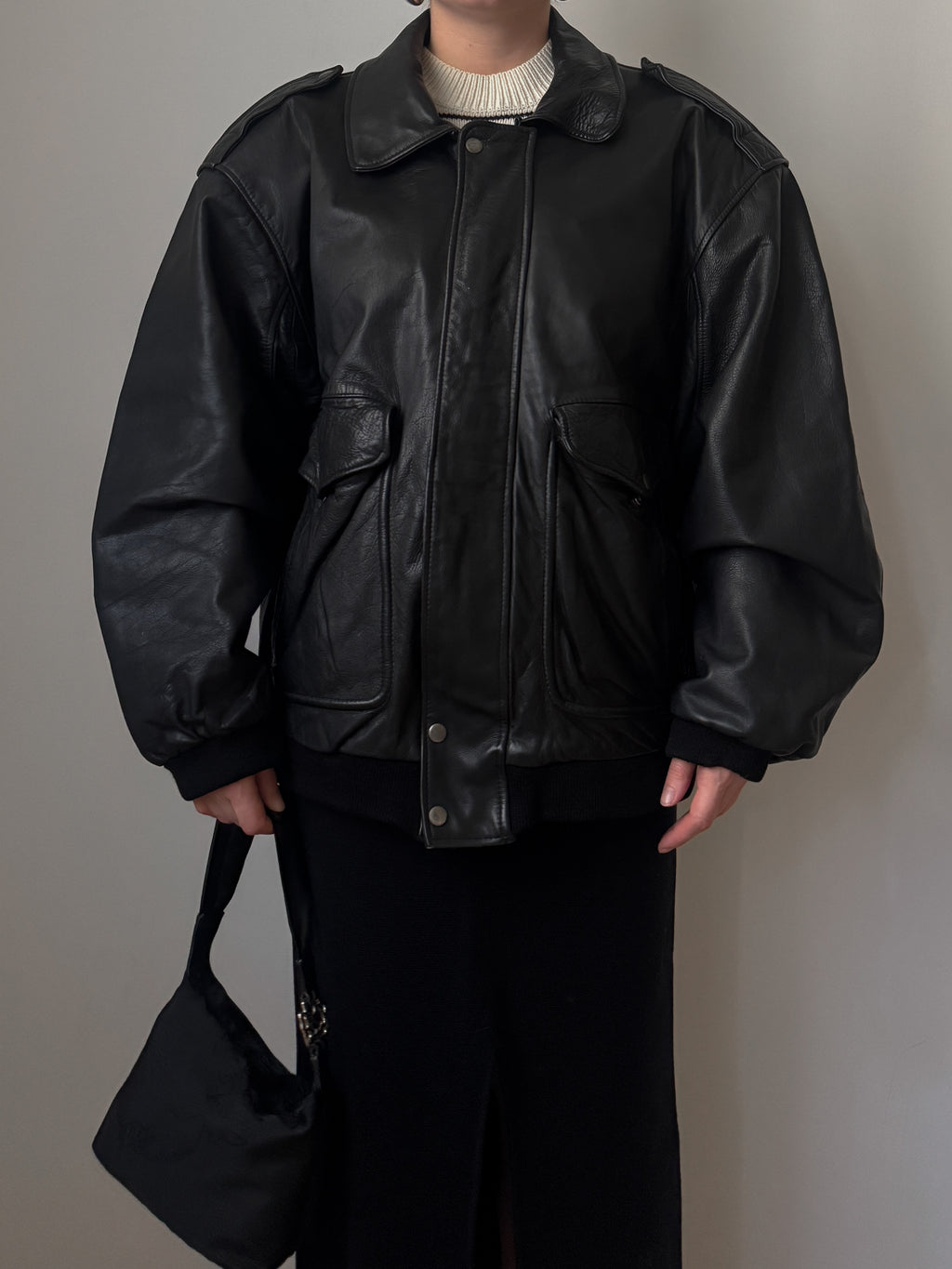 Real leather black jacket