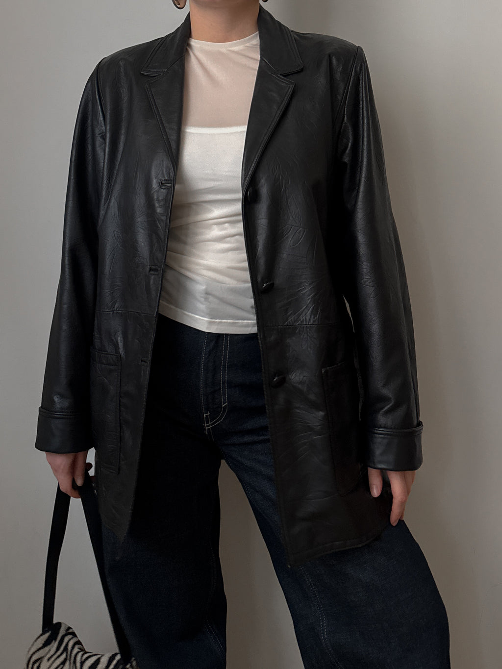 Real leather black jacket