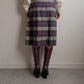 Pure wool pleated pink tartan skirt