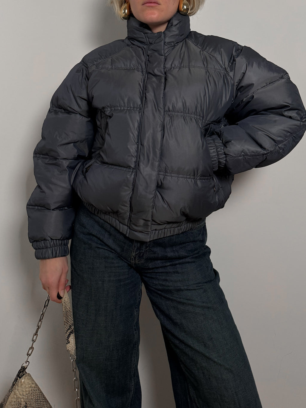 Real down grey puffer