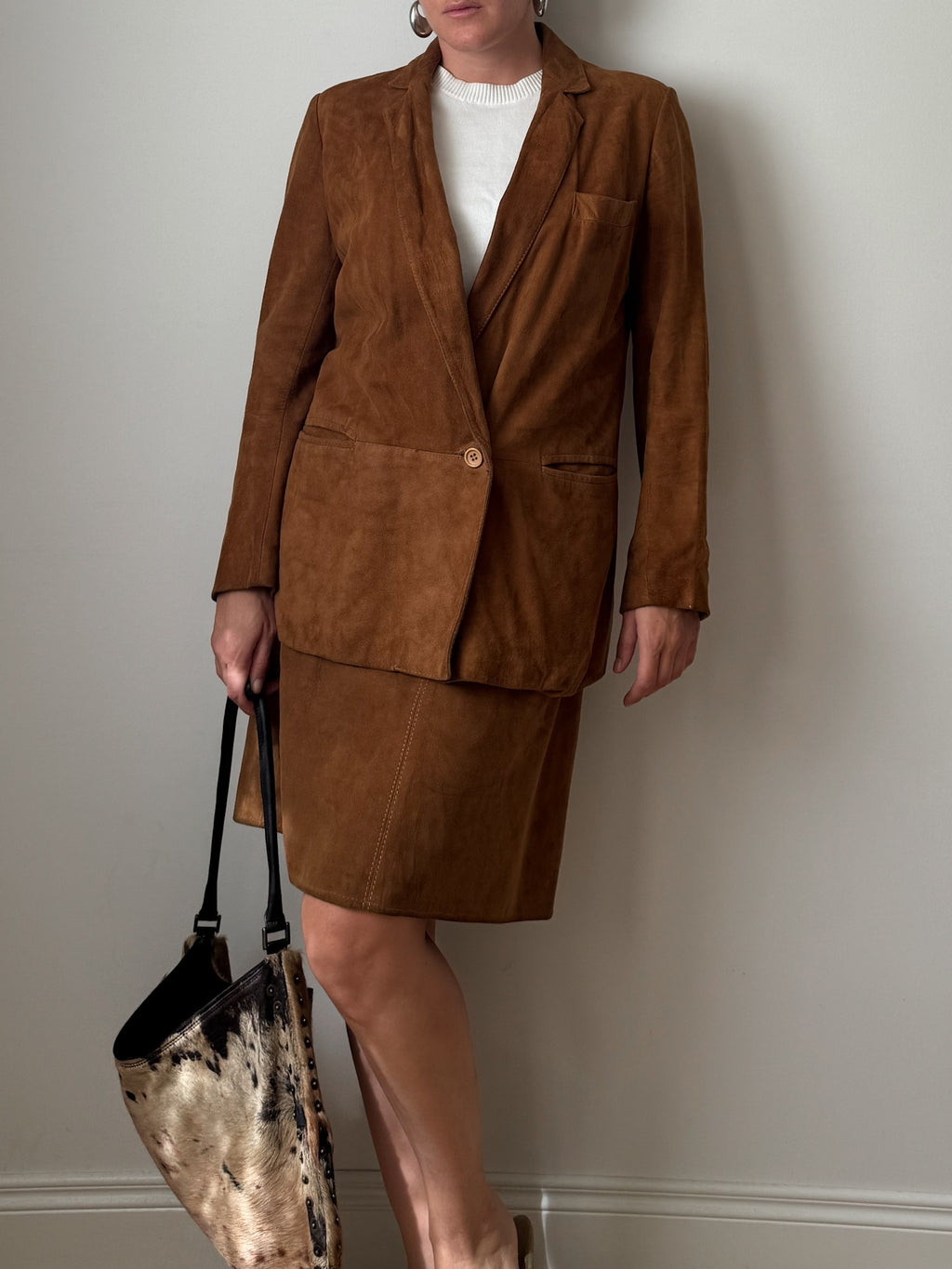 Real suede caramel coord