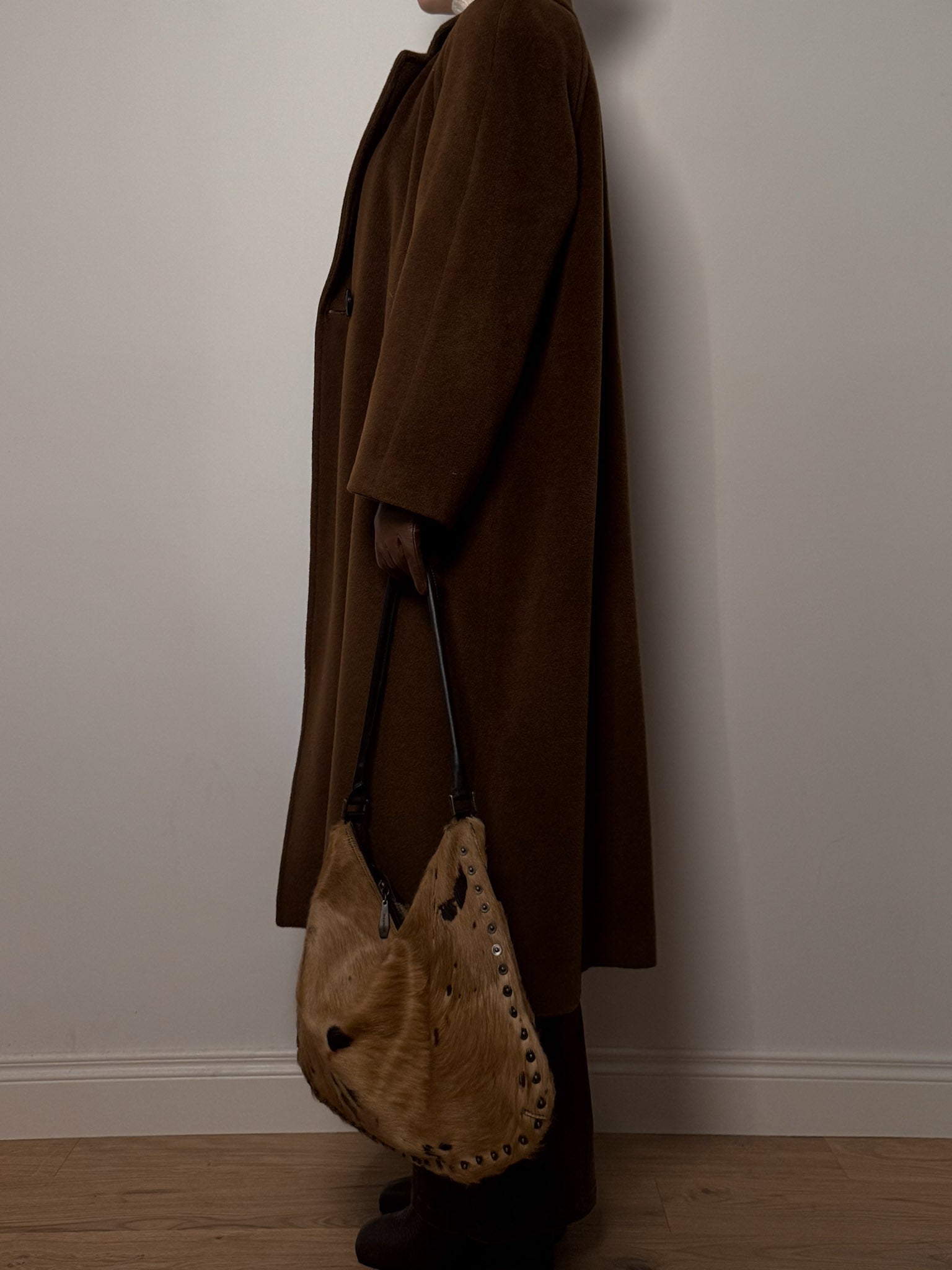 Pure virgin wool brown coat