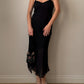 Viscose and sequin black dress