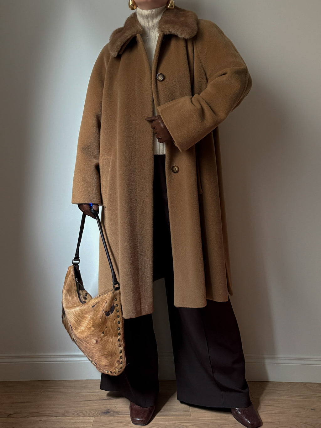 Pure wool camel coat