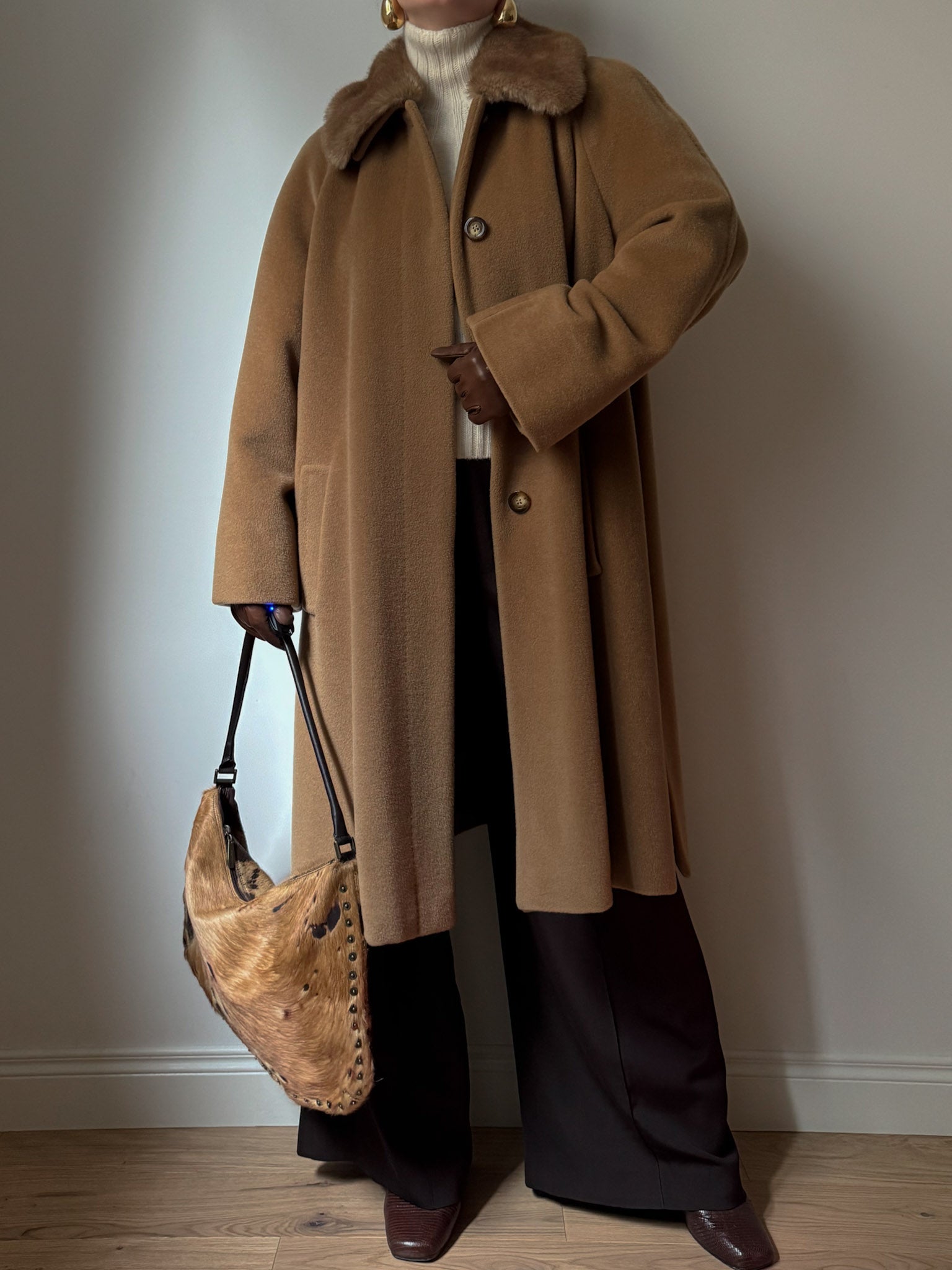 Pure wool camel coat