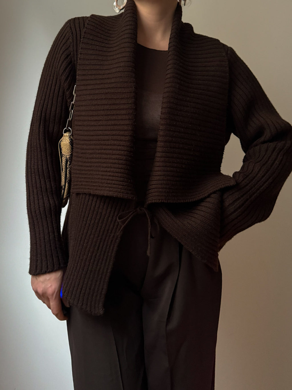 Pure wool brown cardigan