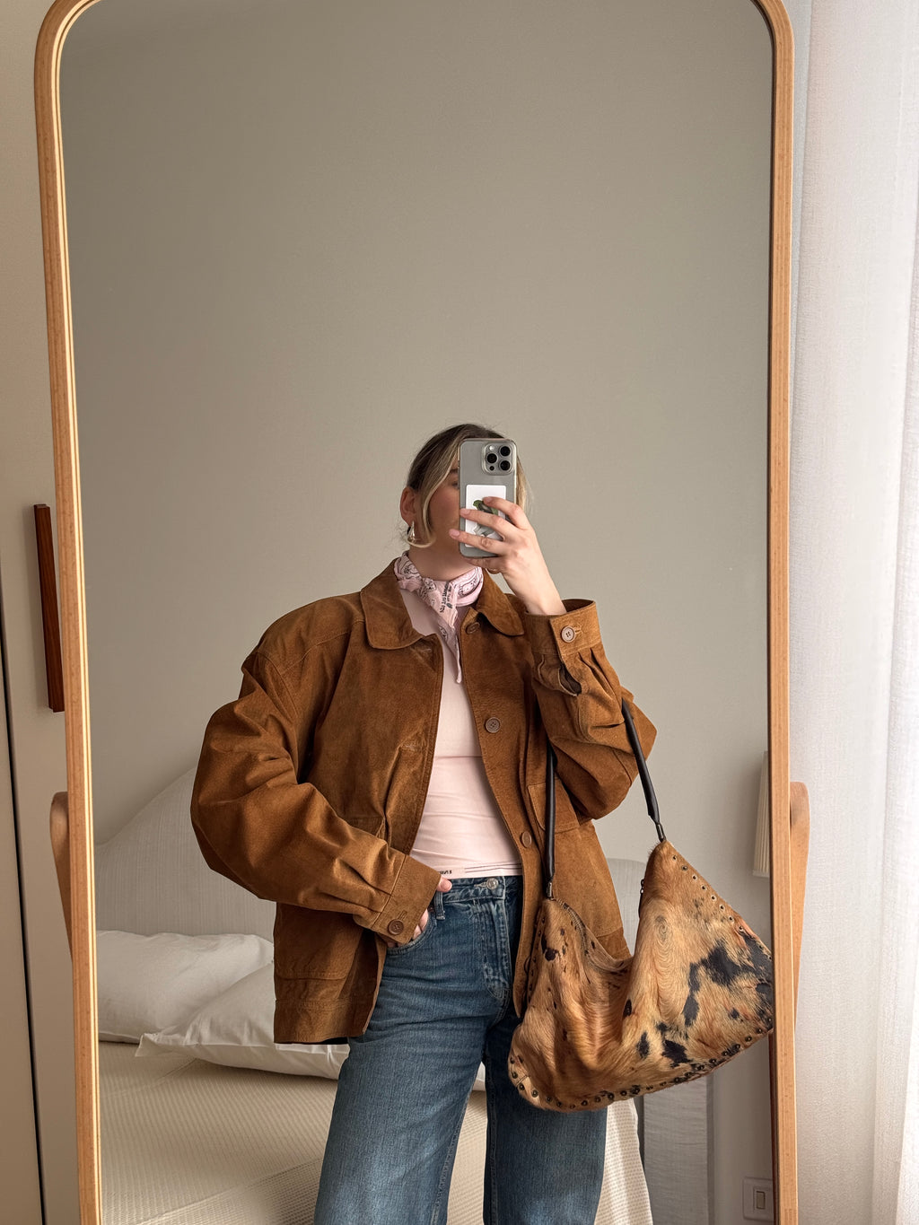 Real suede caramel jacket