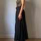 Pure silk black long skirt