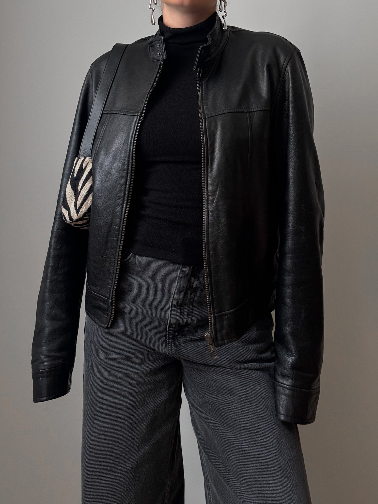 Real leather black jacket