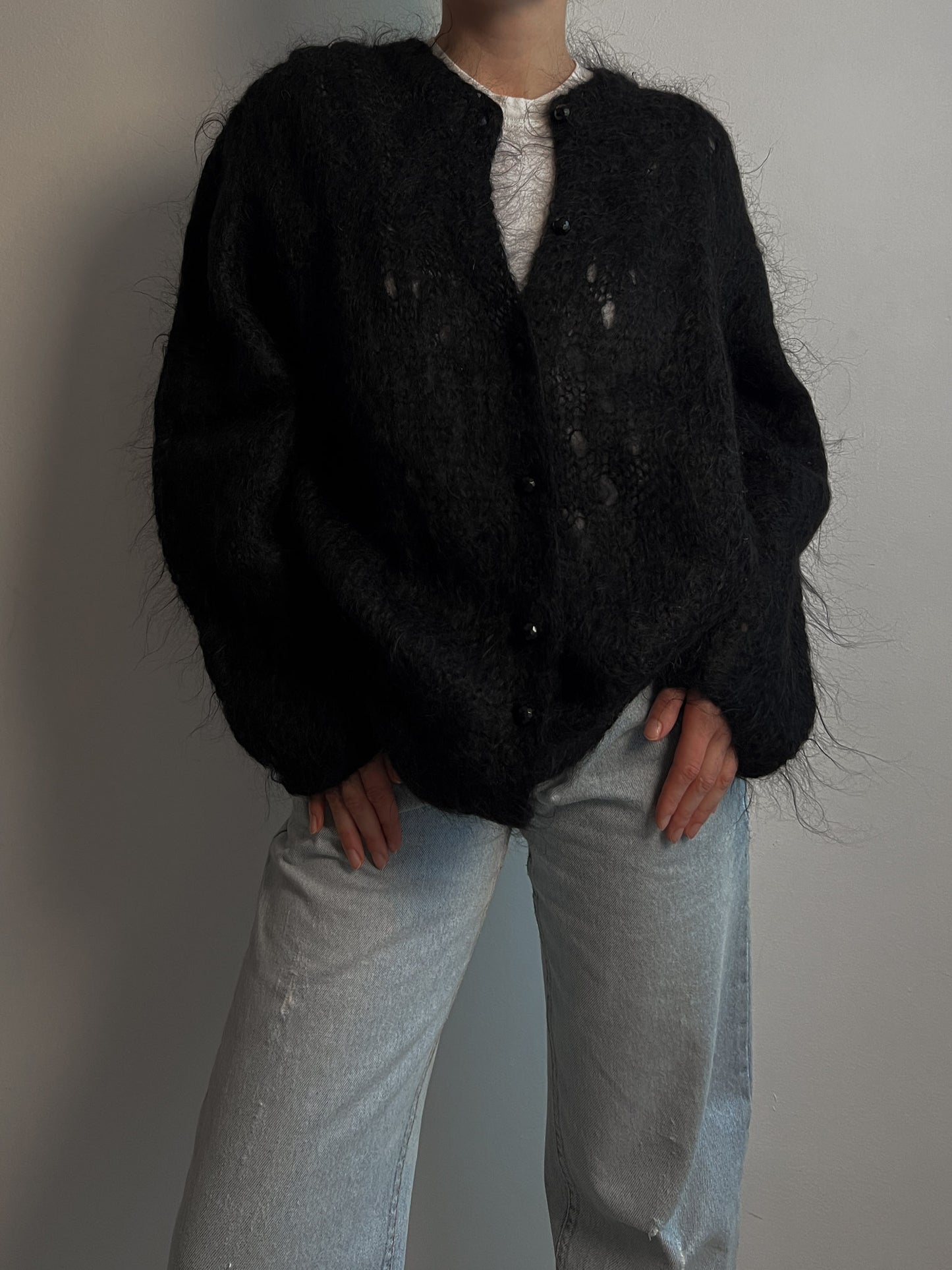 Mohair black cardigan