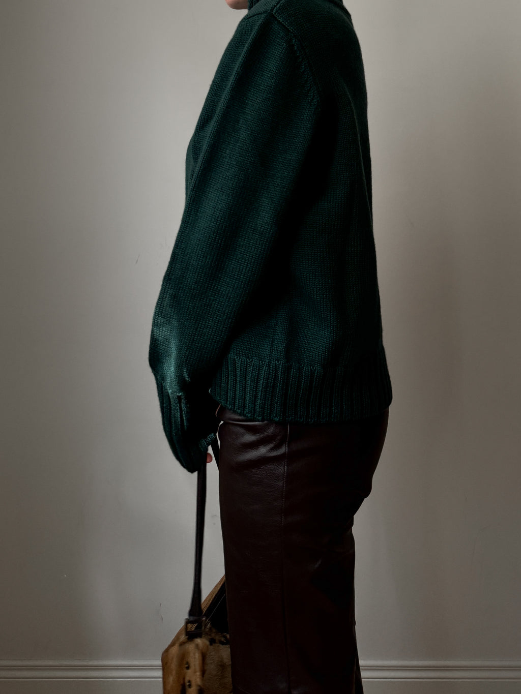 Pure wool green pull