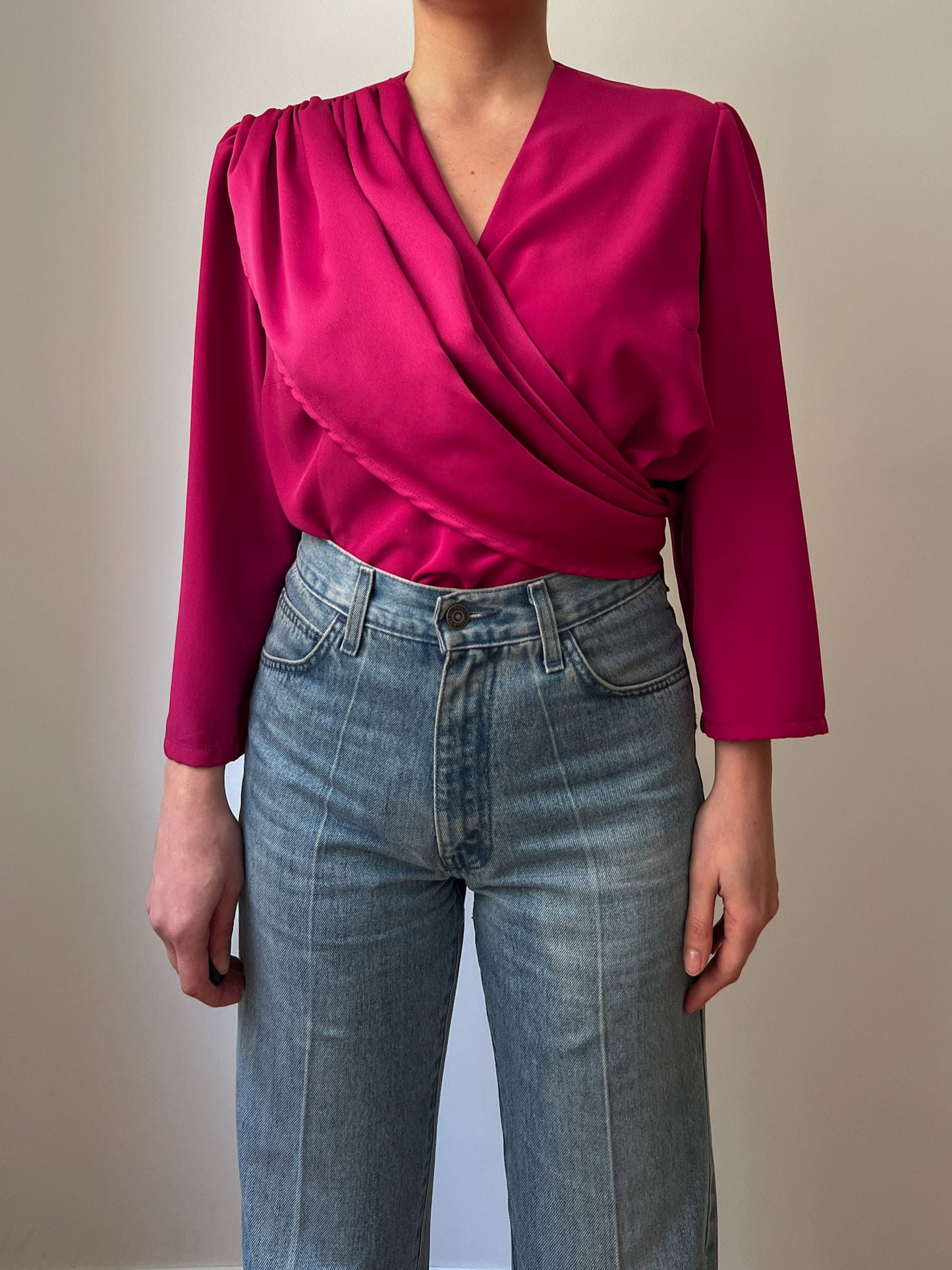 Pure silk cyclamen blouse