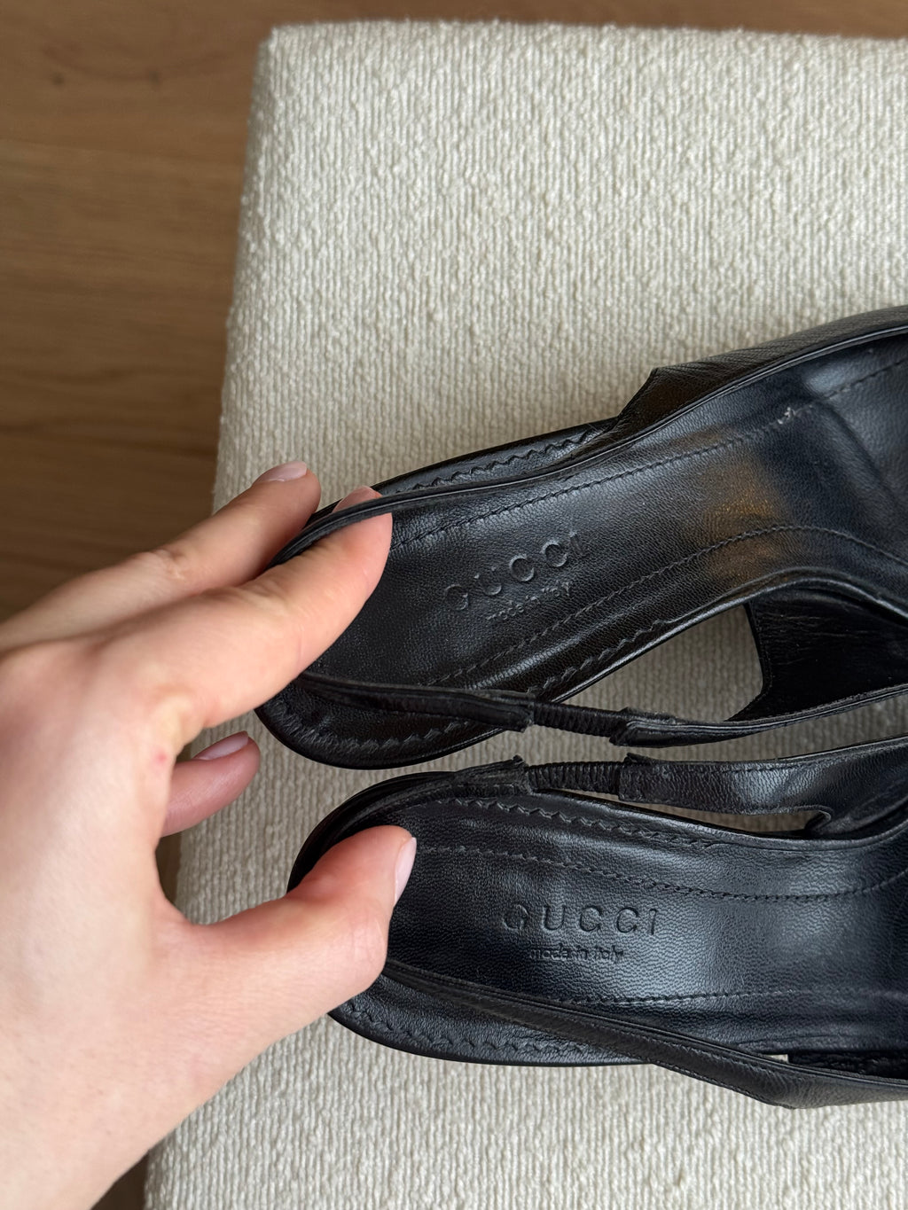 Gucci real leather slingback