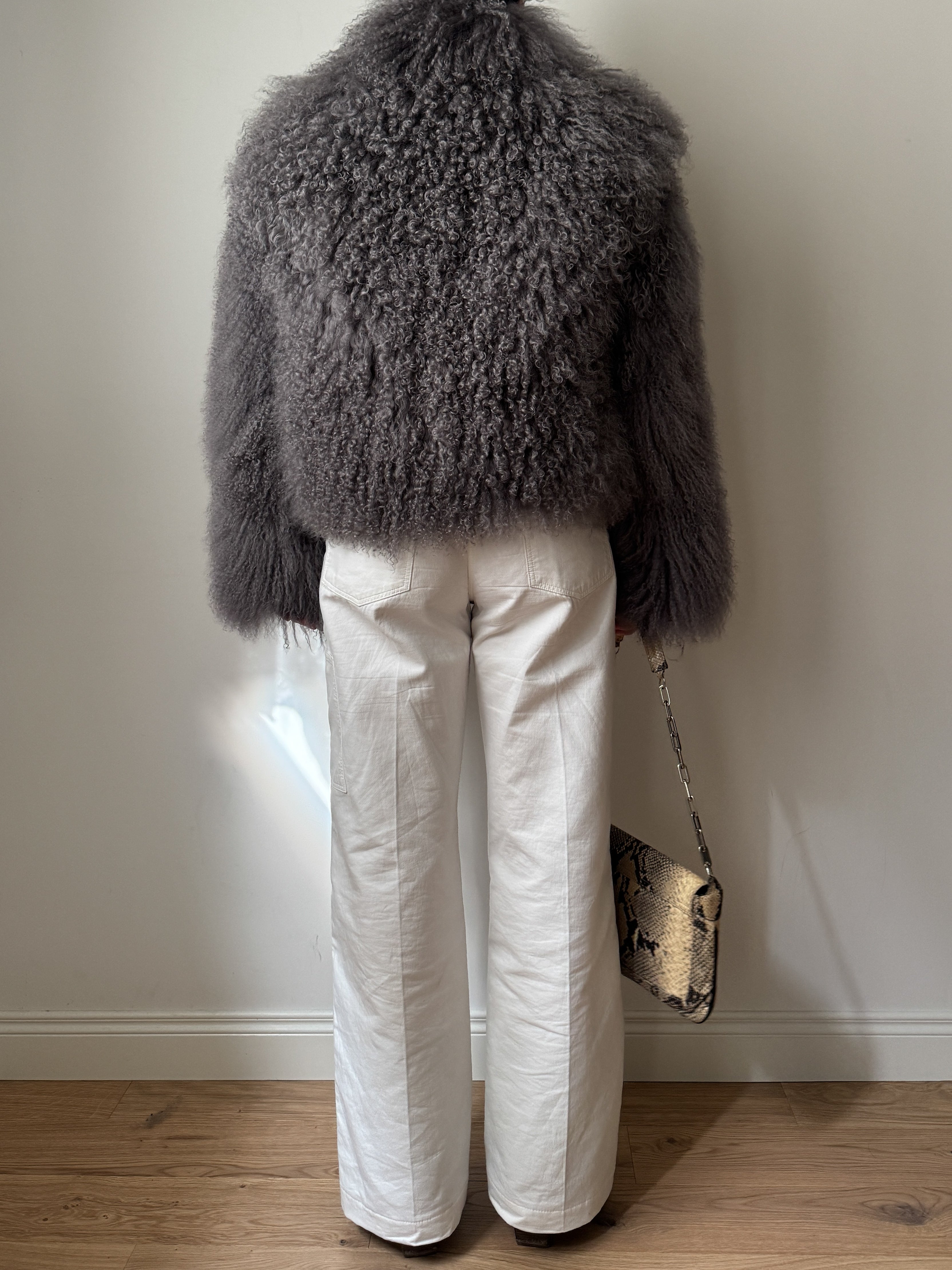 Mongolian grey fur jacket