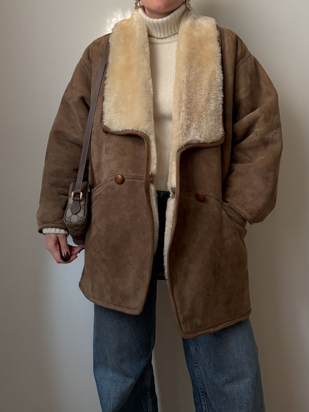 Original Shearling taupe coat