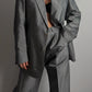 Pure shantung silk grey suit