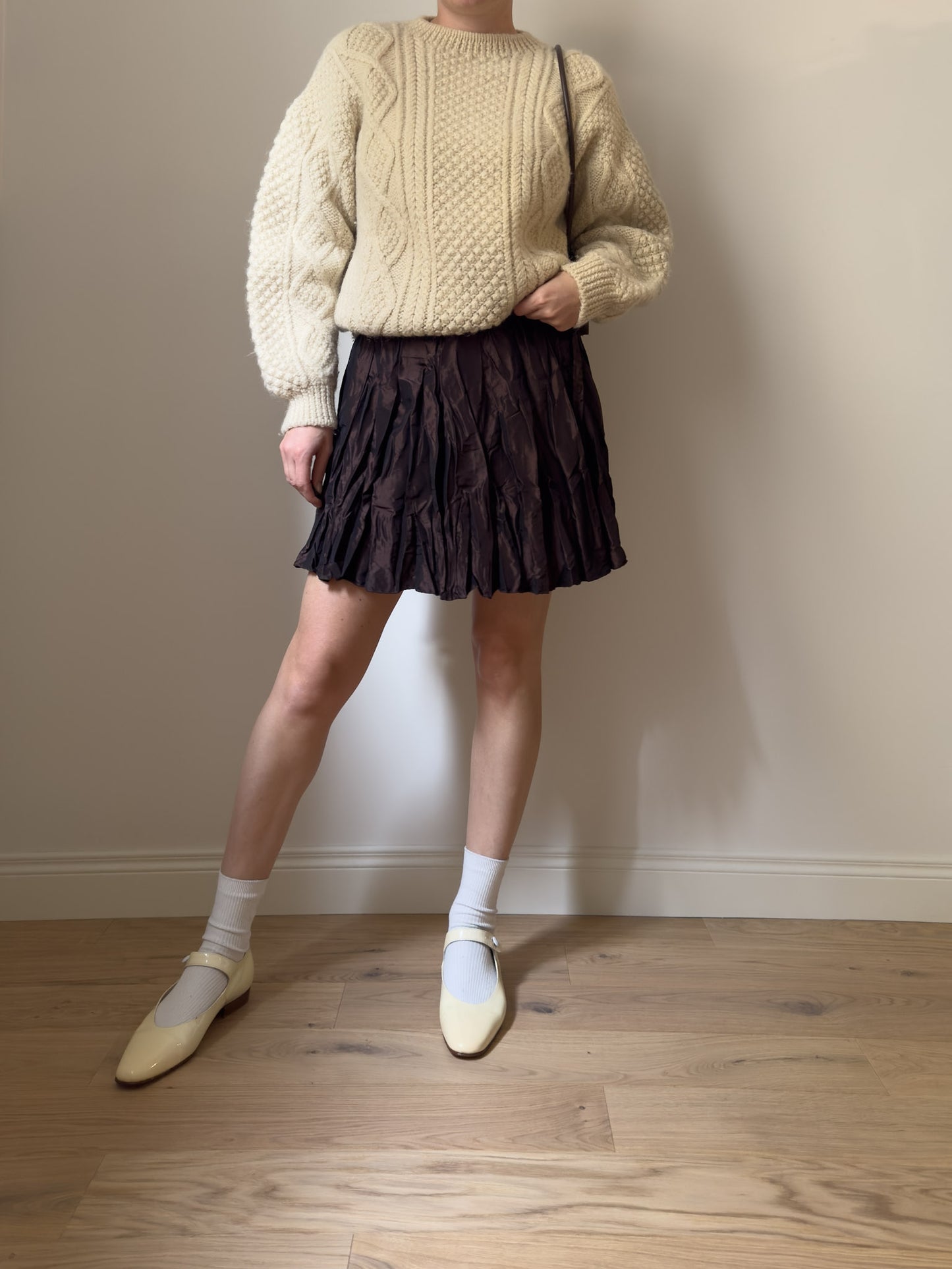 Froissé brown skirt