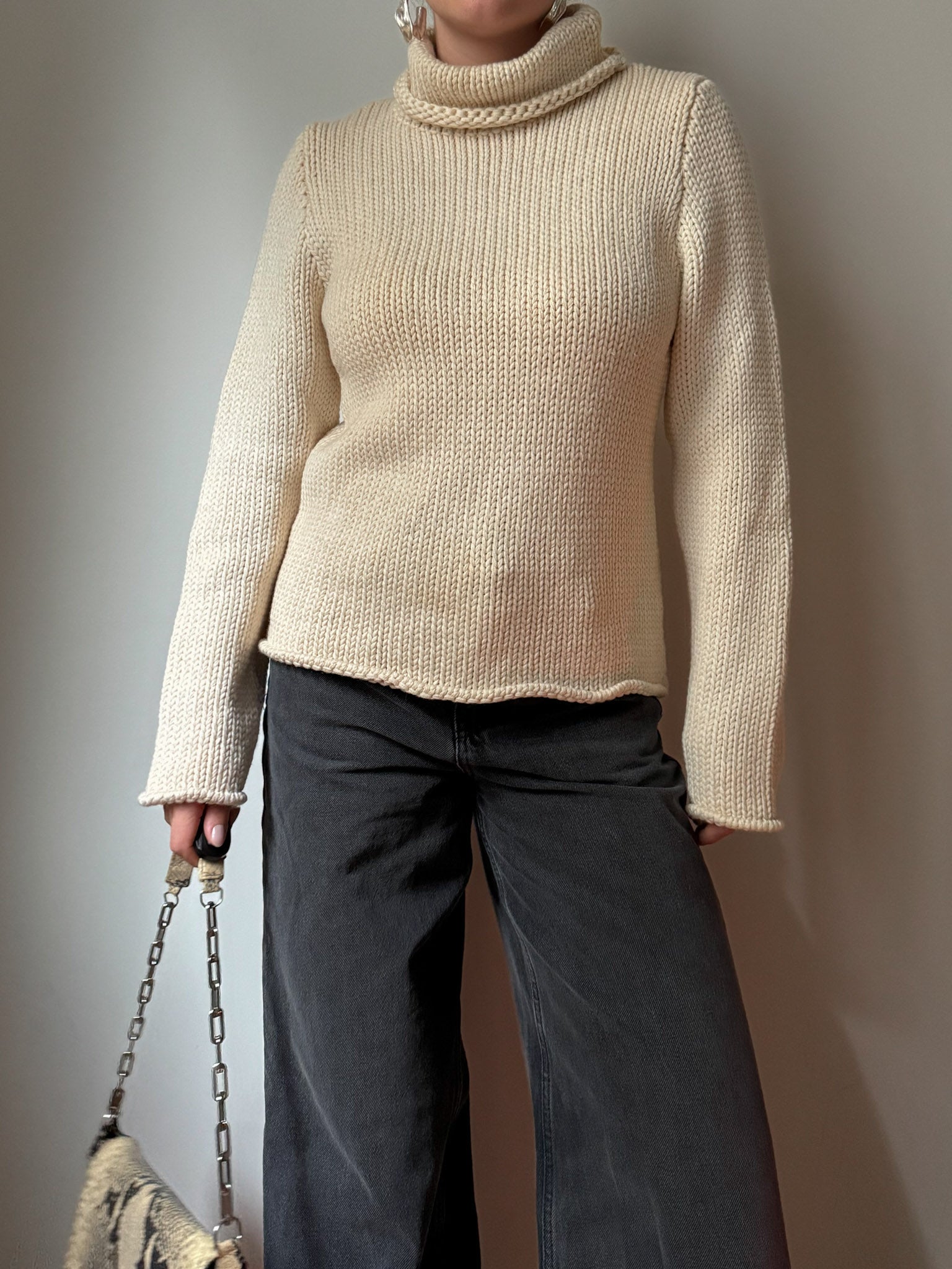 Merino wool ivory pull