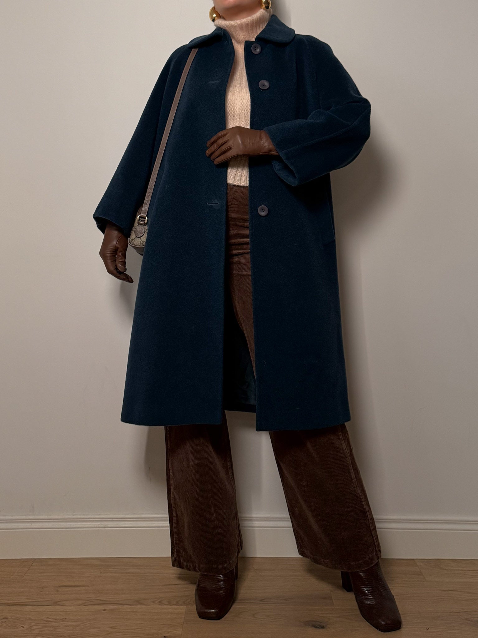 Pure wool petrolium coat