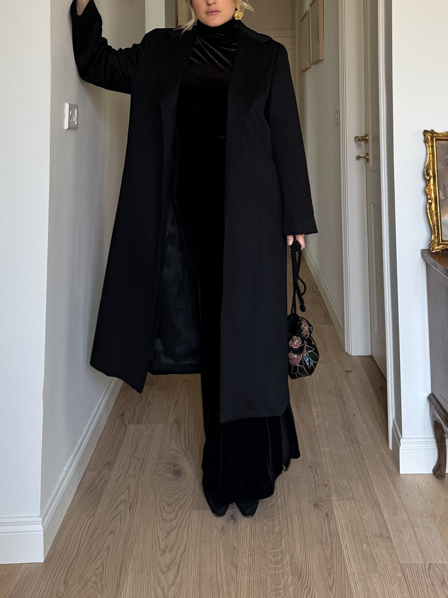 Virgin wool black coat