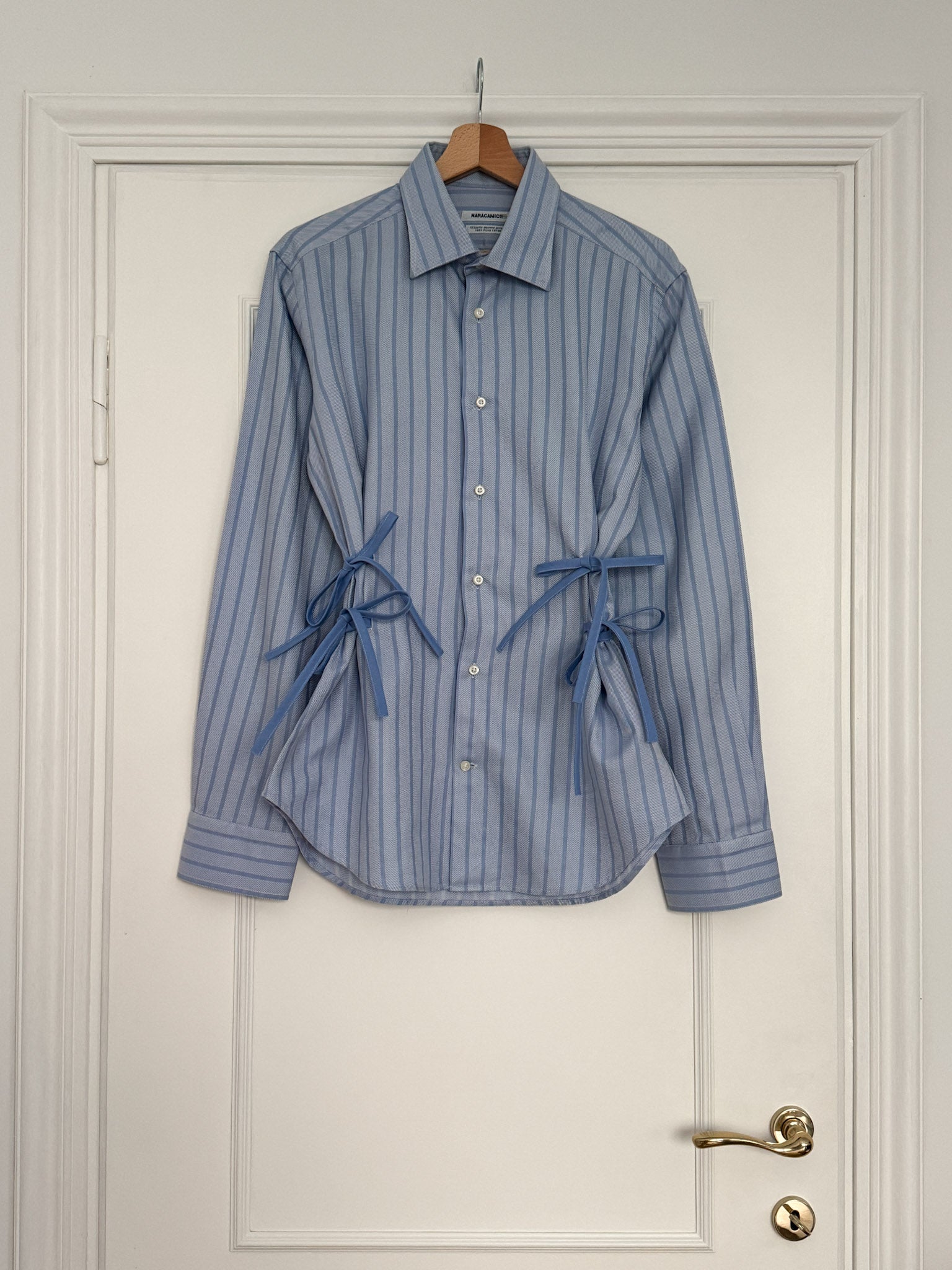 Isotta striped blue cotton