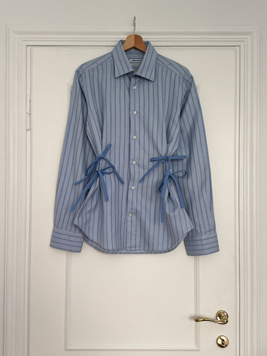 Isotta striped blue cotton