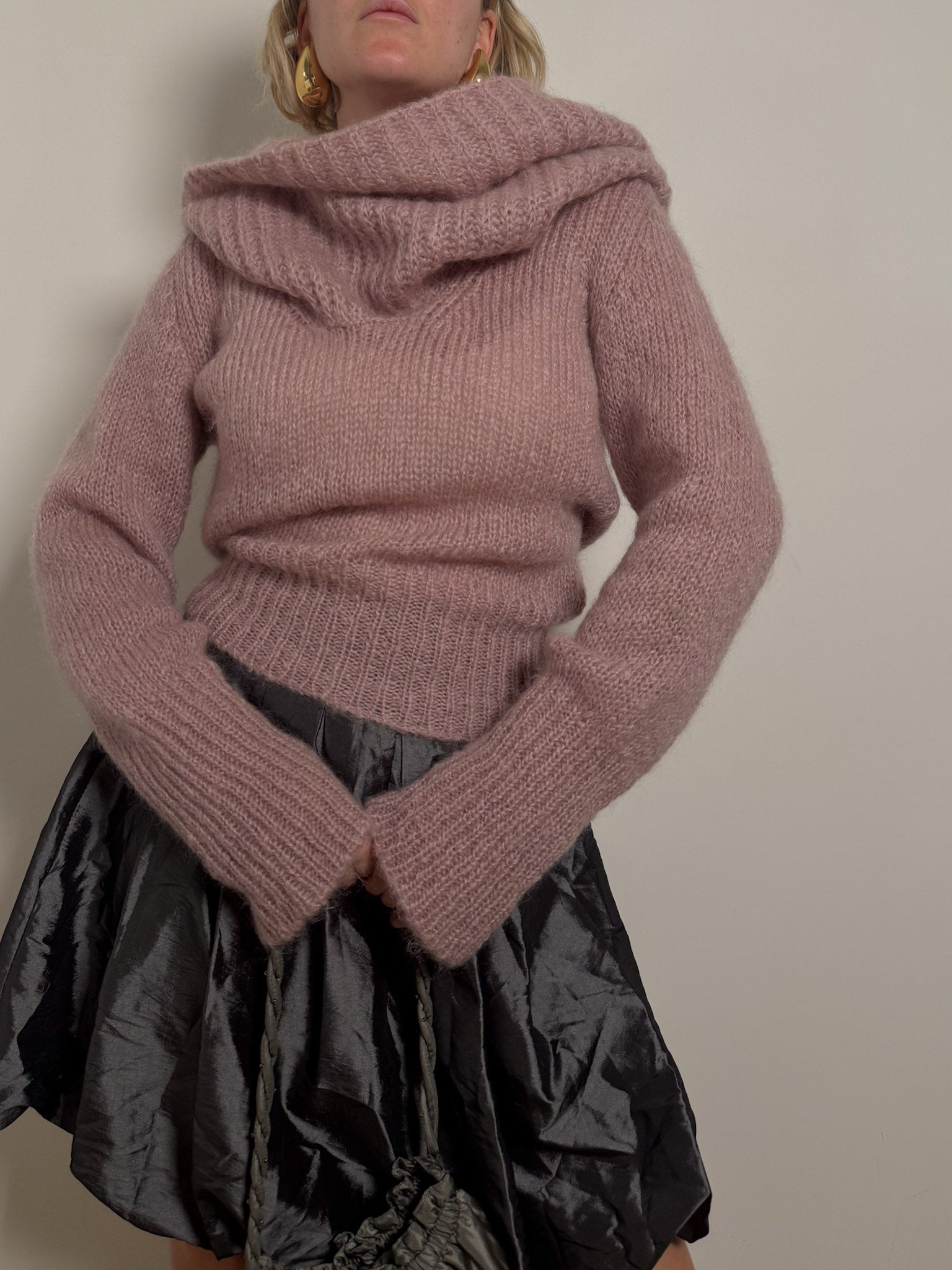 Mohair and wool pink pull