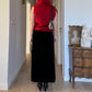 Velvet black long skirt