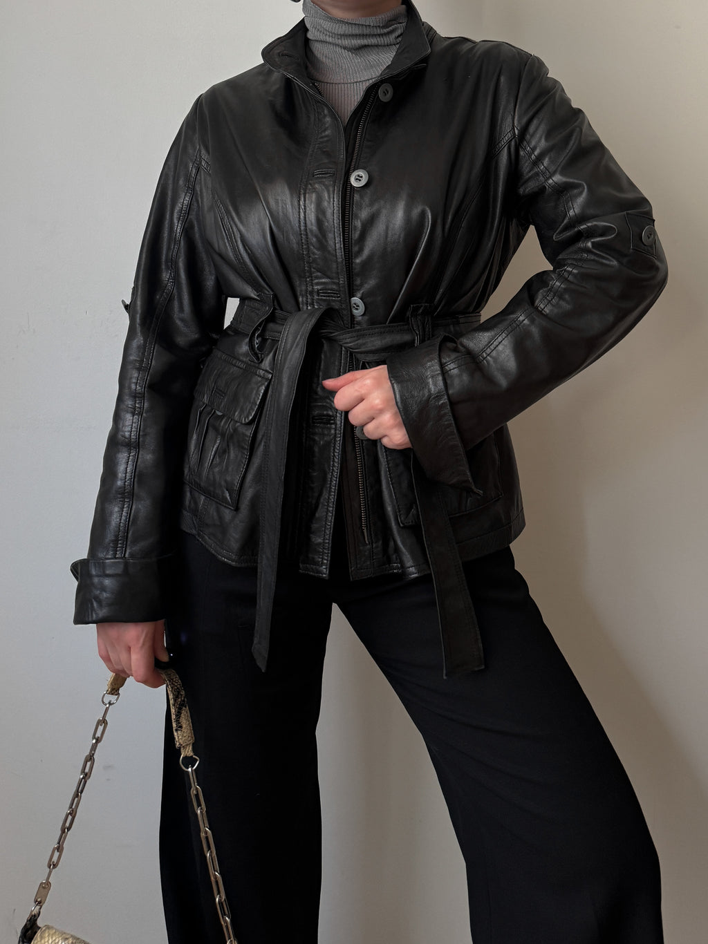 Real leather black jacket