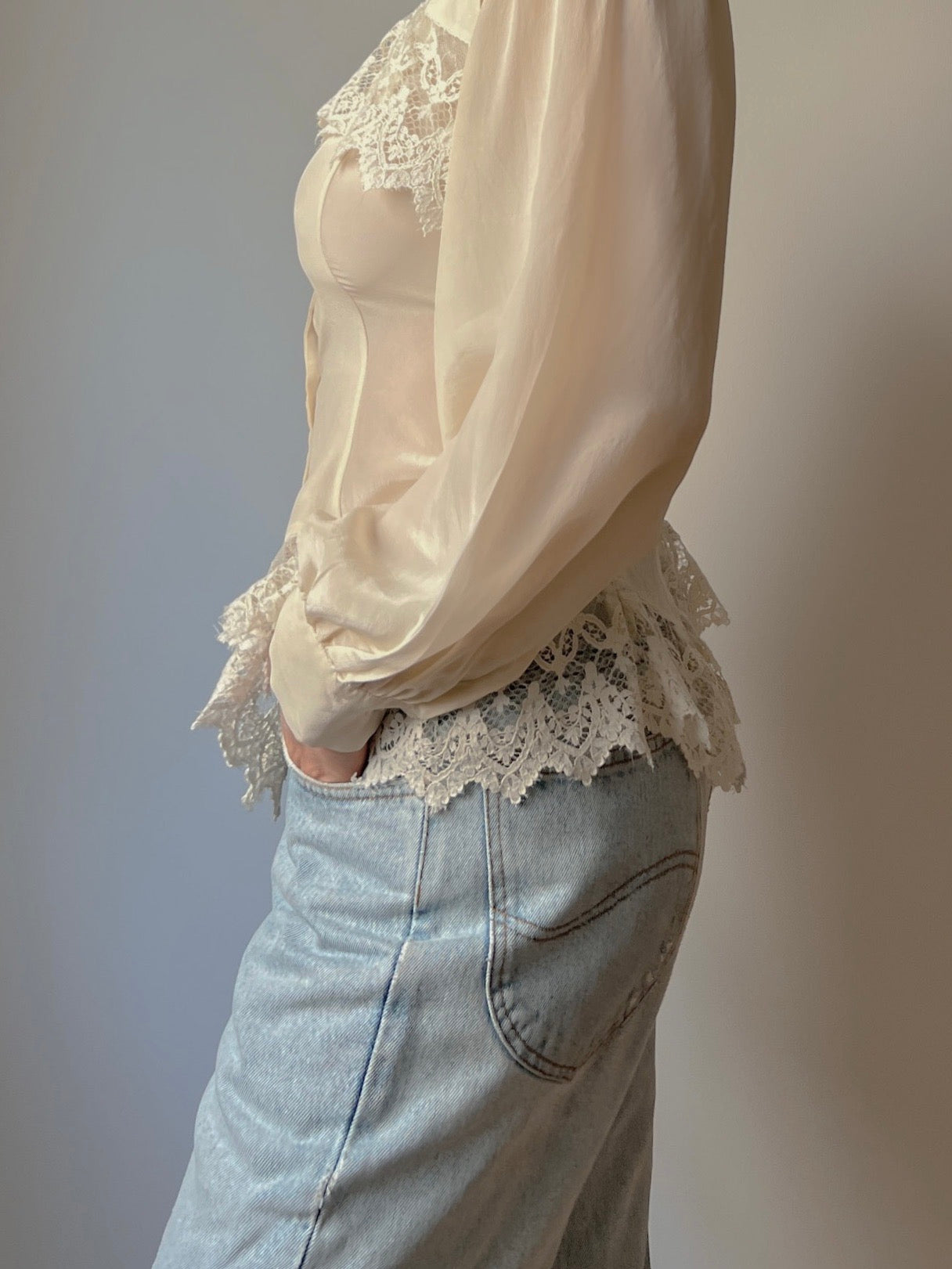 Pure silk romantic blouse