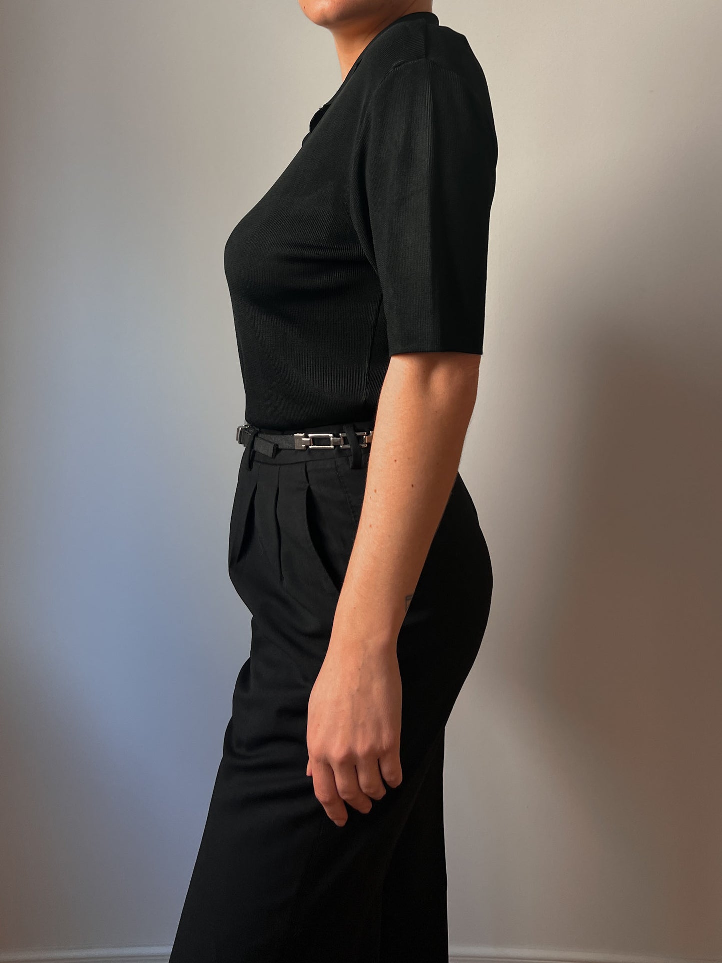 Pure viscose black polo