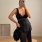 Pure silk black top