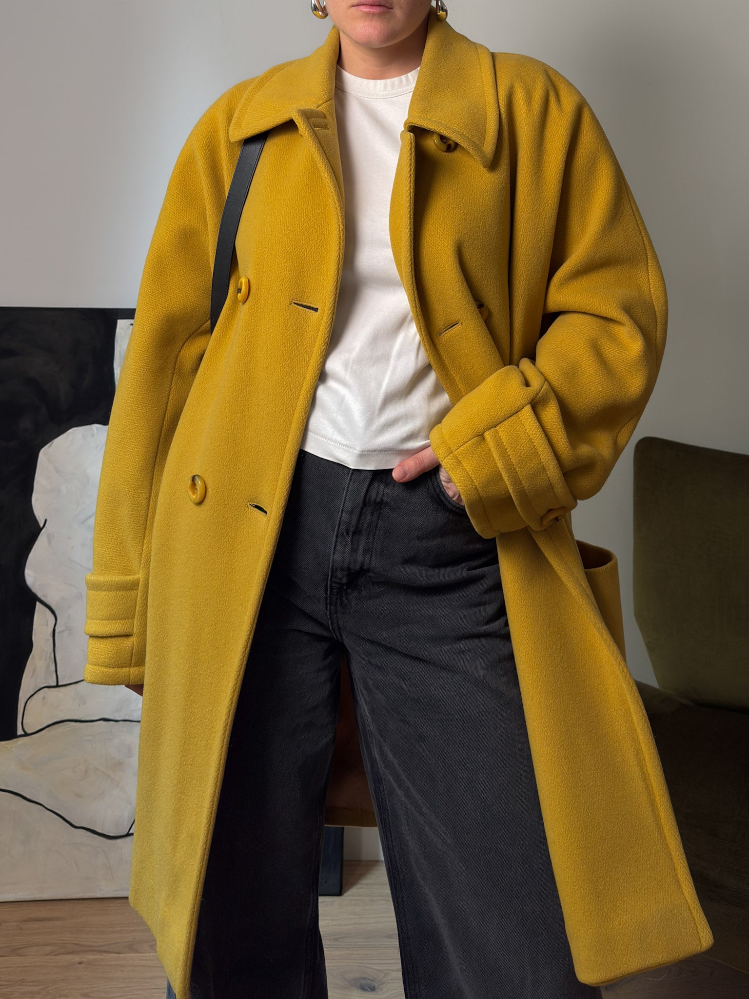 Pure virgin wool yellow caban