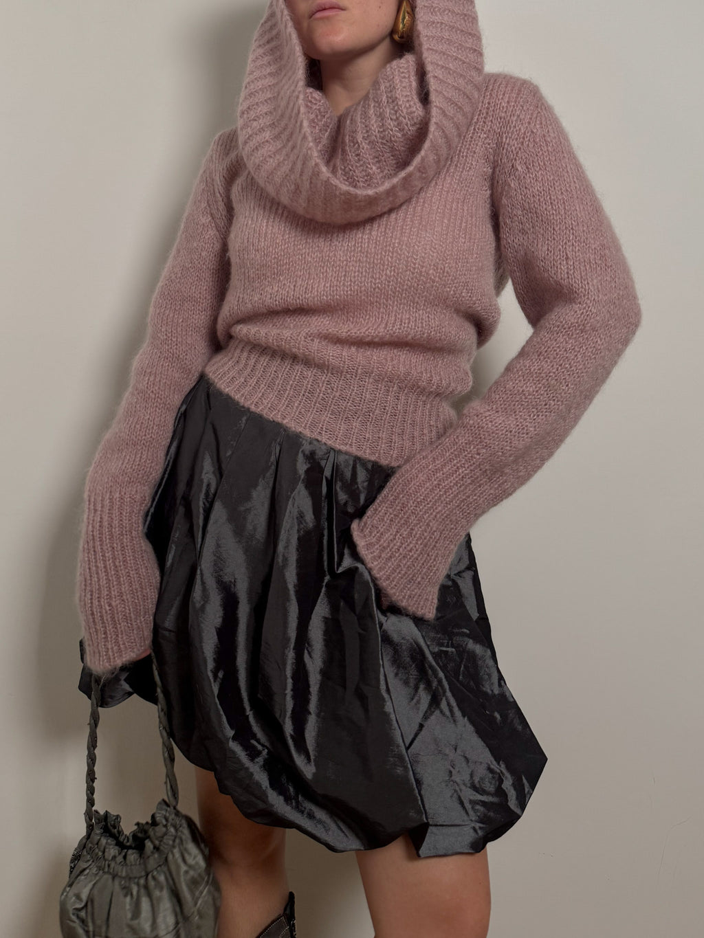 Mohair and wool pink pull