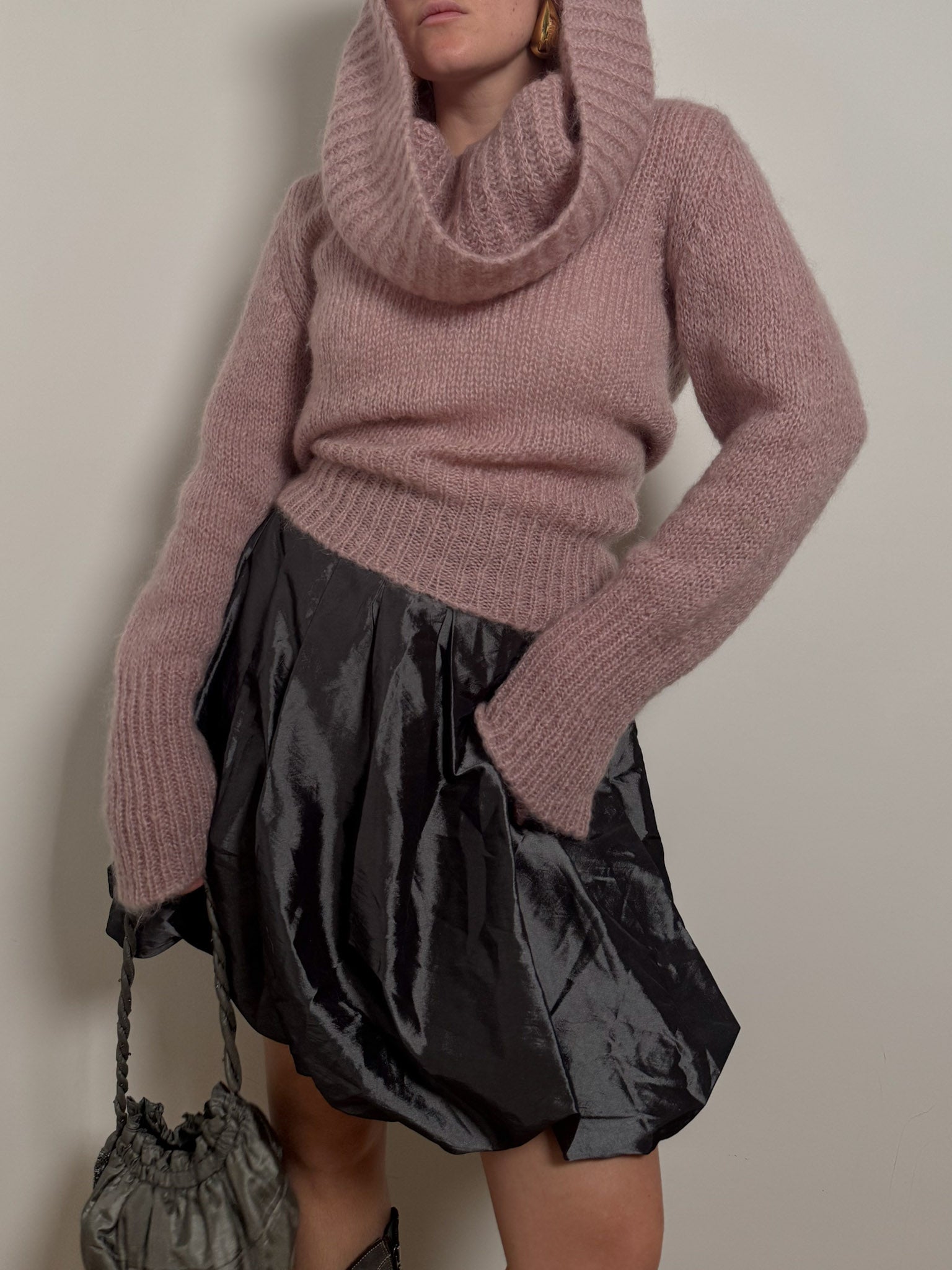 Mohair and wool pink pull