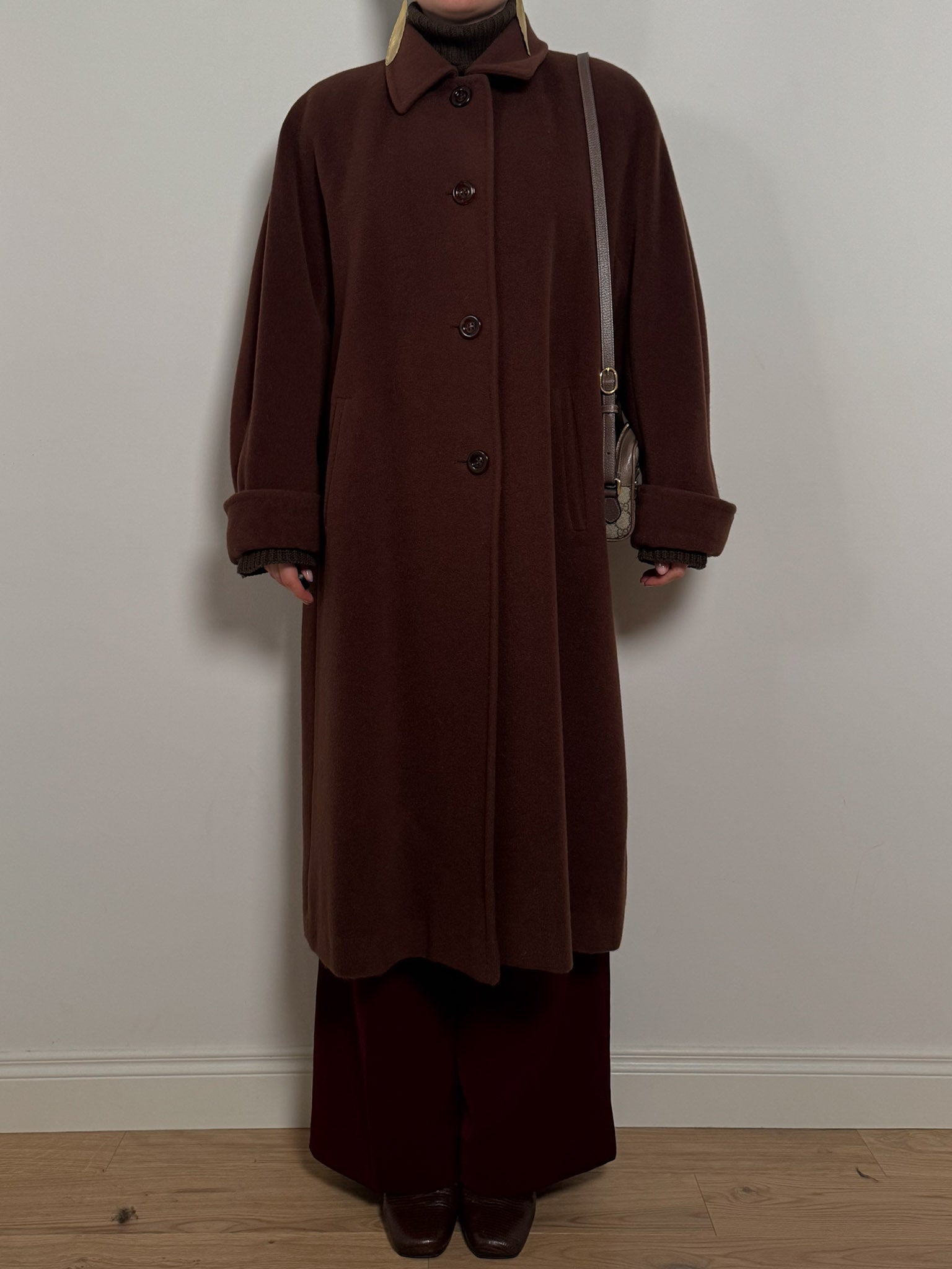Wool and cashmere brown coat