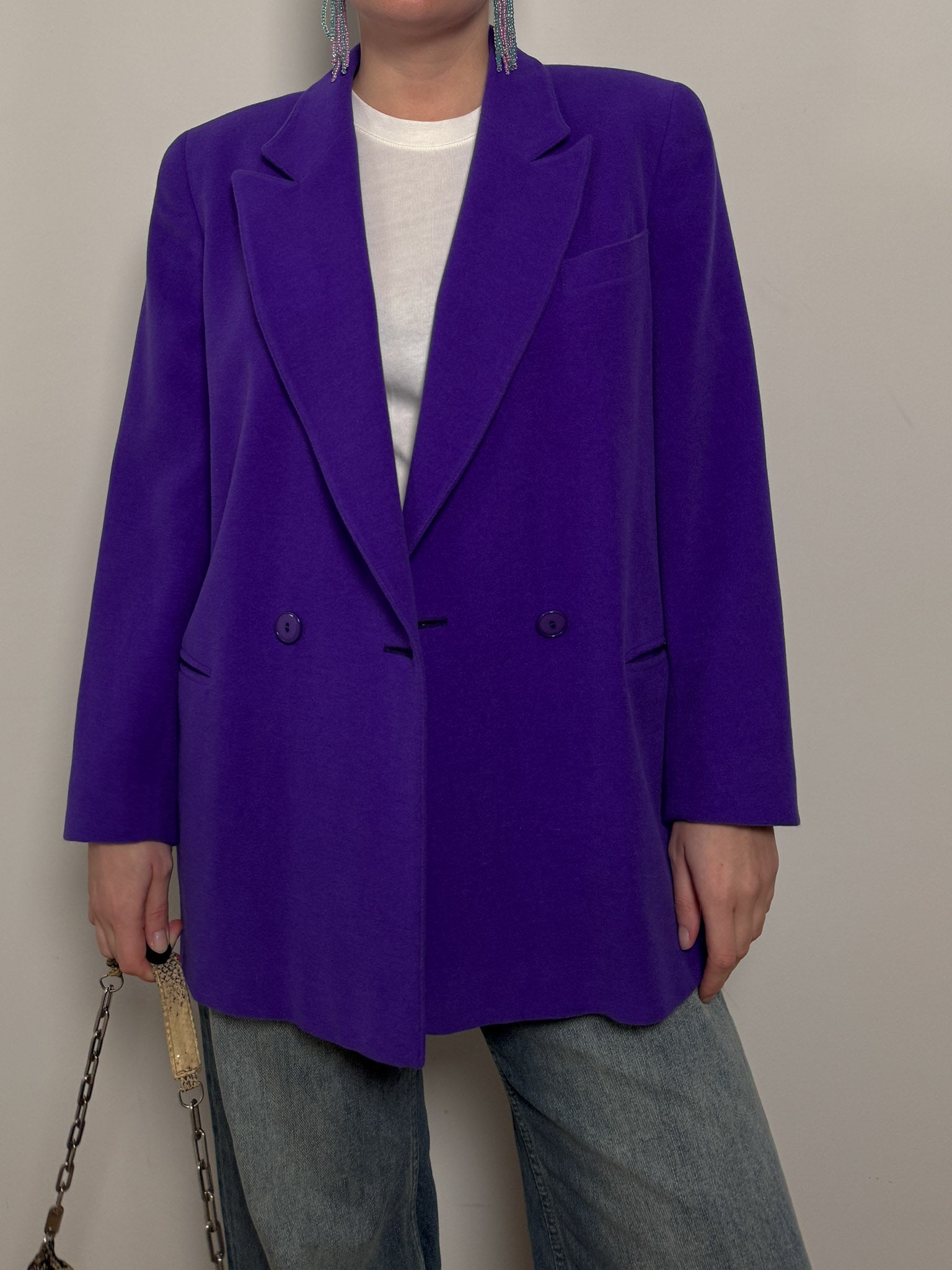 Piacenza pure wool purple blazer
