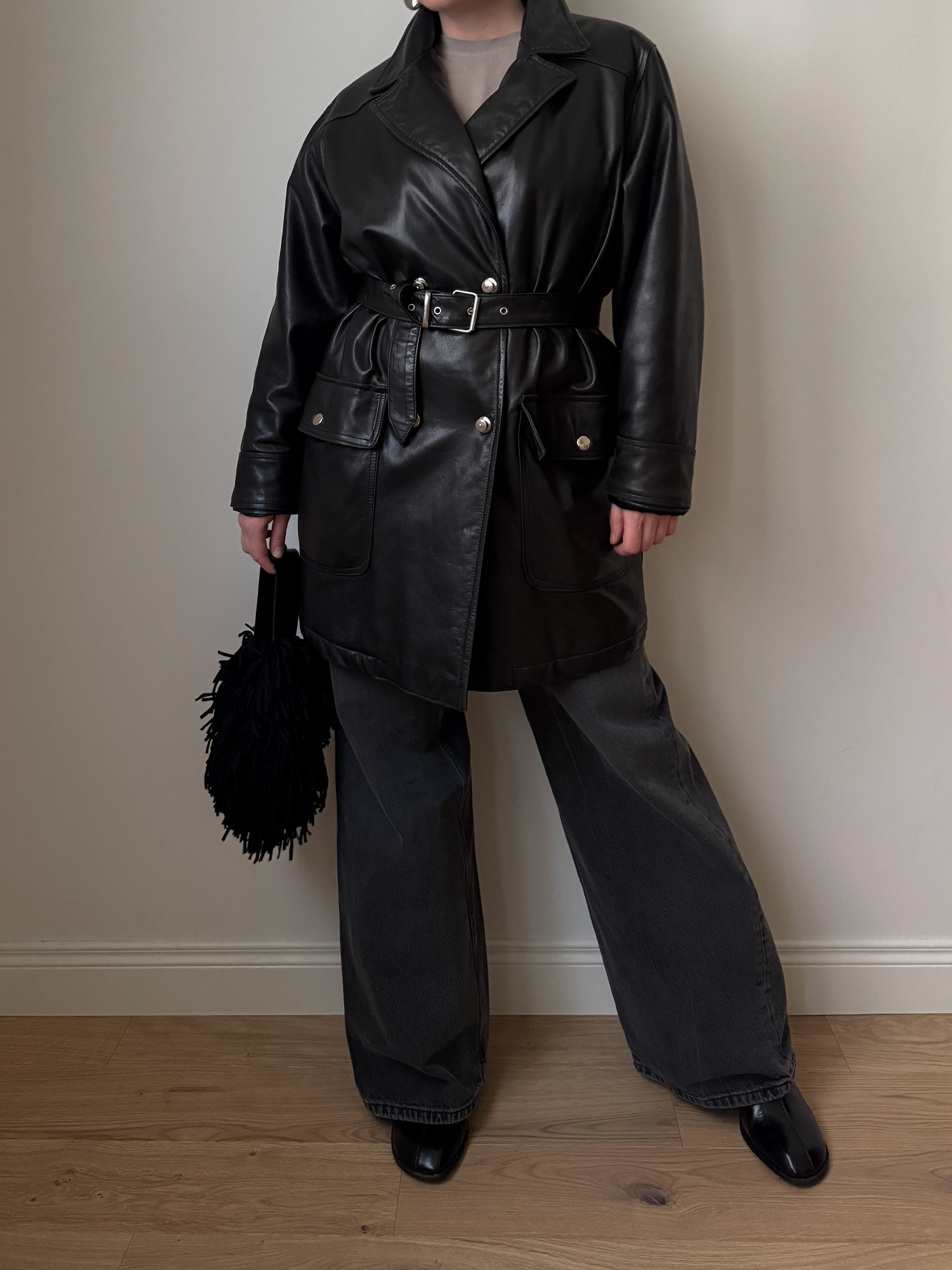 Real leather black jacket