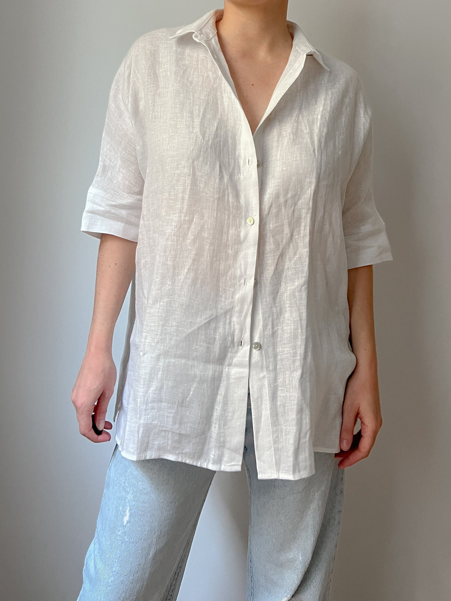 Pure linen white shirt