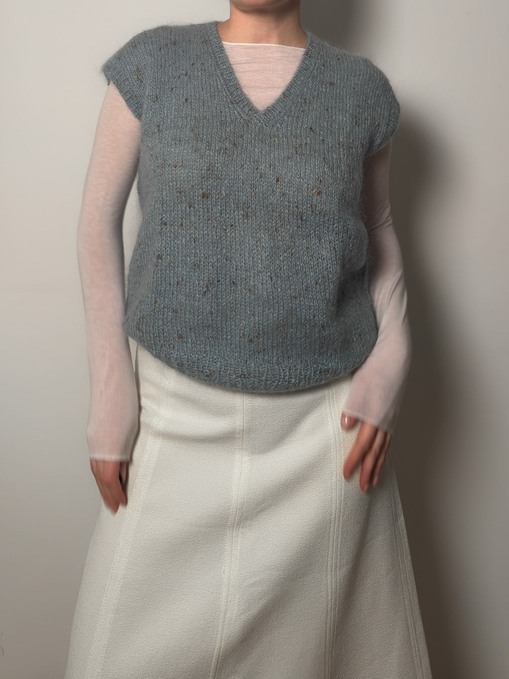 Pure wool handmade sky vest