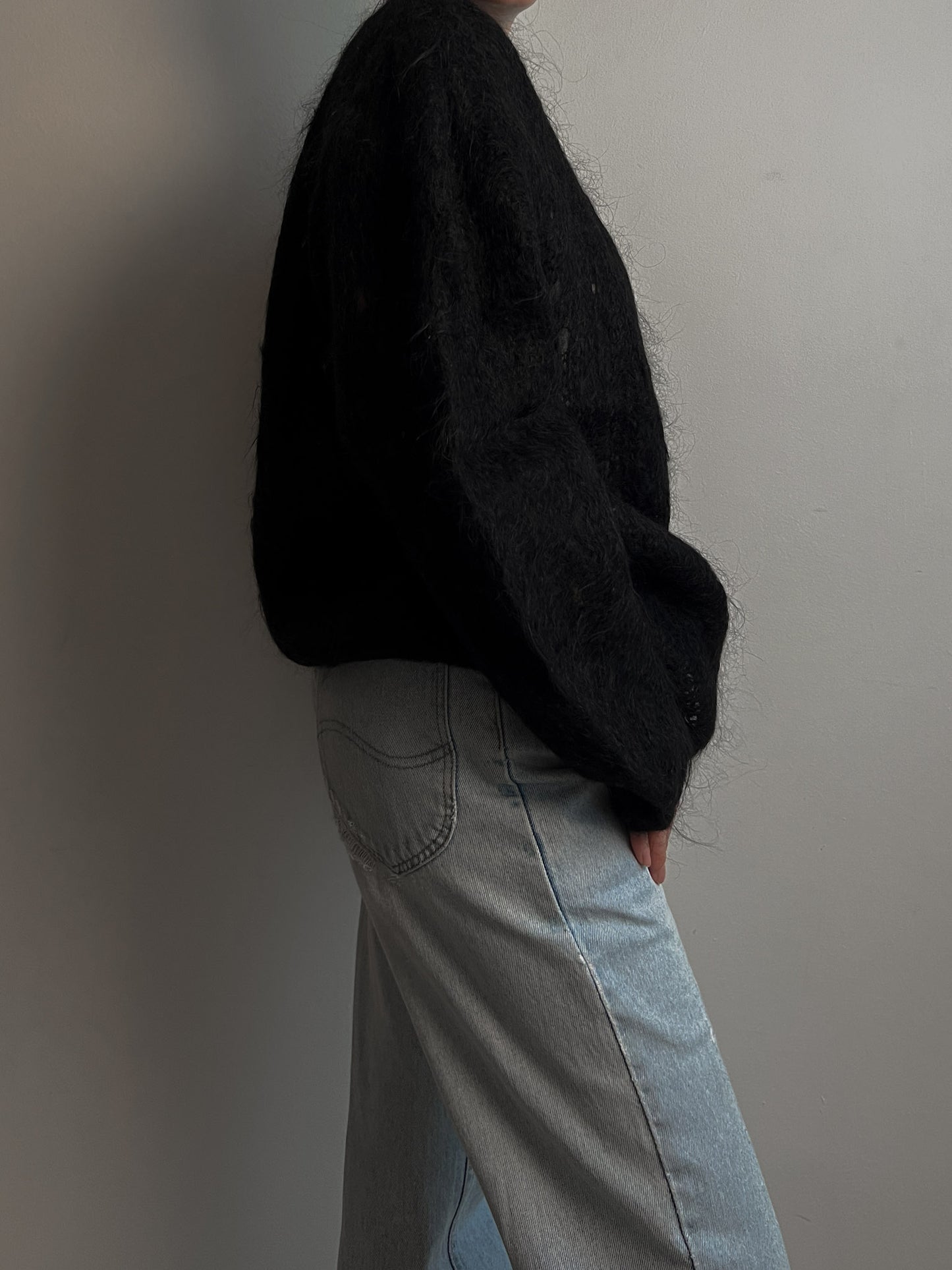 Mohair black cardigan