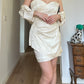 Pure silk ivory mini dress