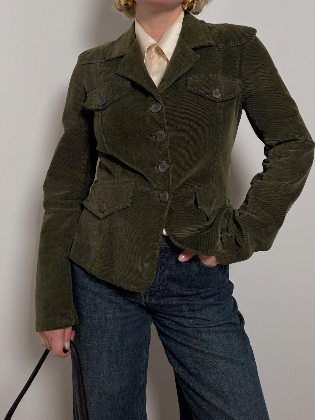 Cotton green blazer
